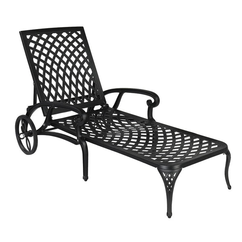 Chaise longue réglable simple d'extérieur en aluminium moulé