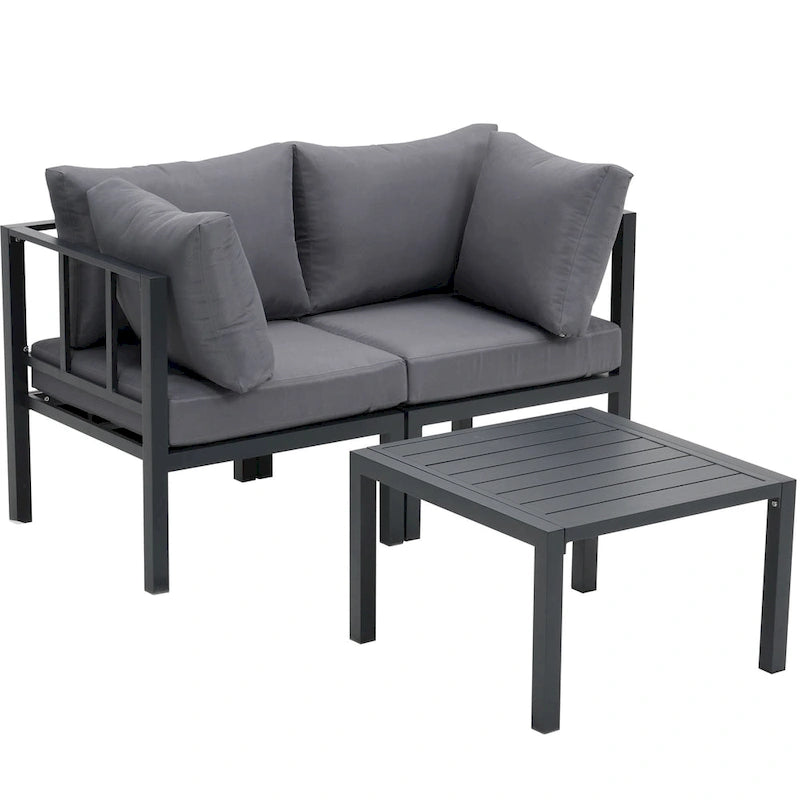 Zenova 2/3 Piece Aluminum Patio furniture Set , Outdoor Sectional Sofa