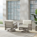 Thatcher 2Pc Outdoor Wicker Swivel Rocker Chair Set