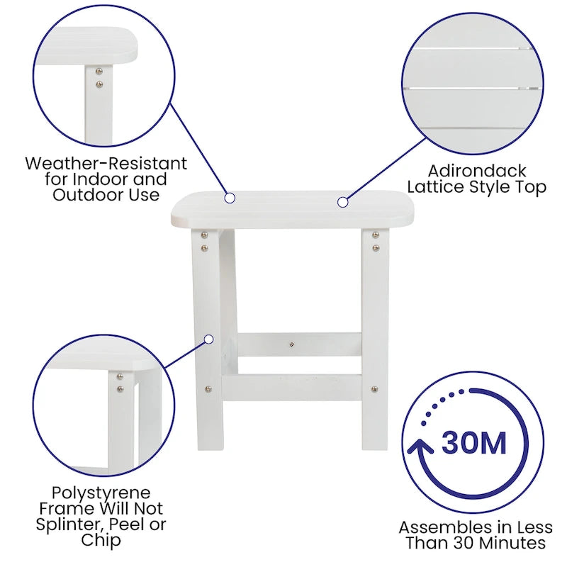 Ensemble de 2 chaises Adirondack pliantes intérieures/extérieures avec table d'appoint - 34P x 30,25L x 37H