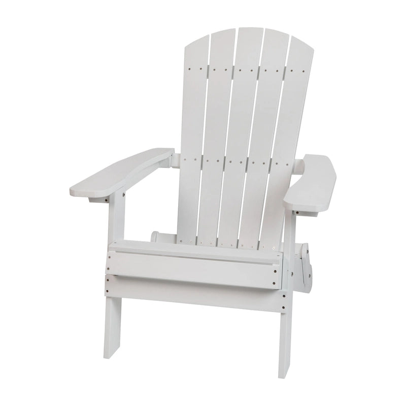 Ensemble de 2 chaises Adirondack pliantes intérieures/extérieures avec table d'appoint - 34P x 30,25L x 37H