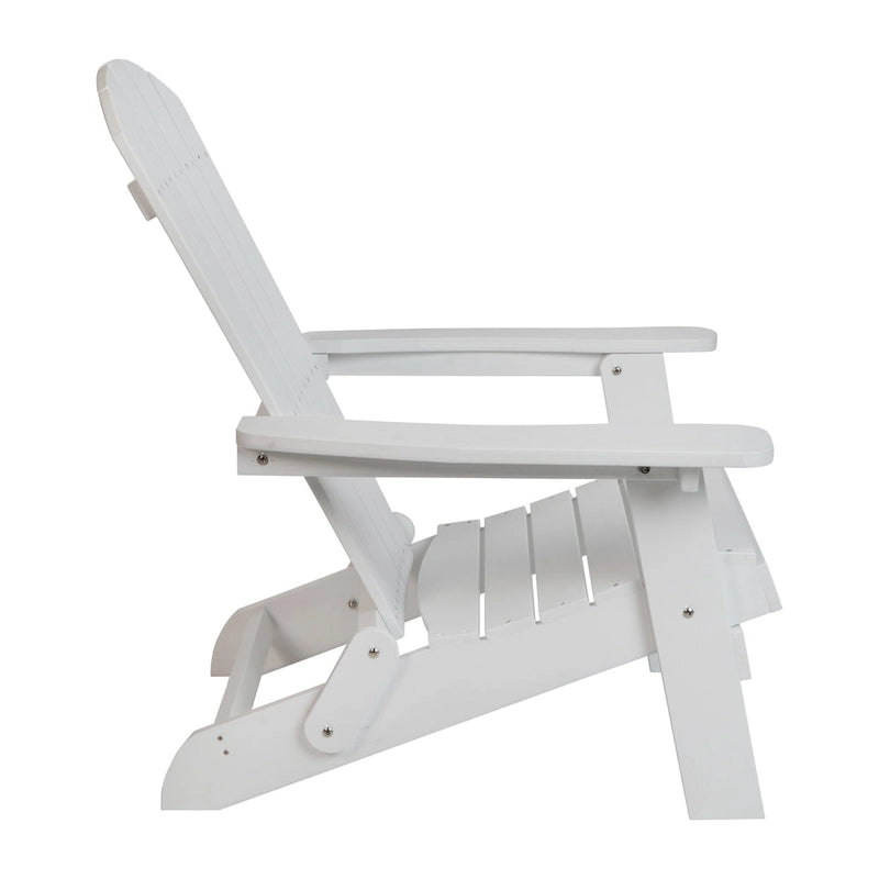 Ensemble de 2 chaises Adirondack pliantes intérieures/extérieures avec table d'appoint - 34P x 30,25L x 37H