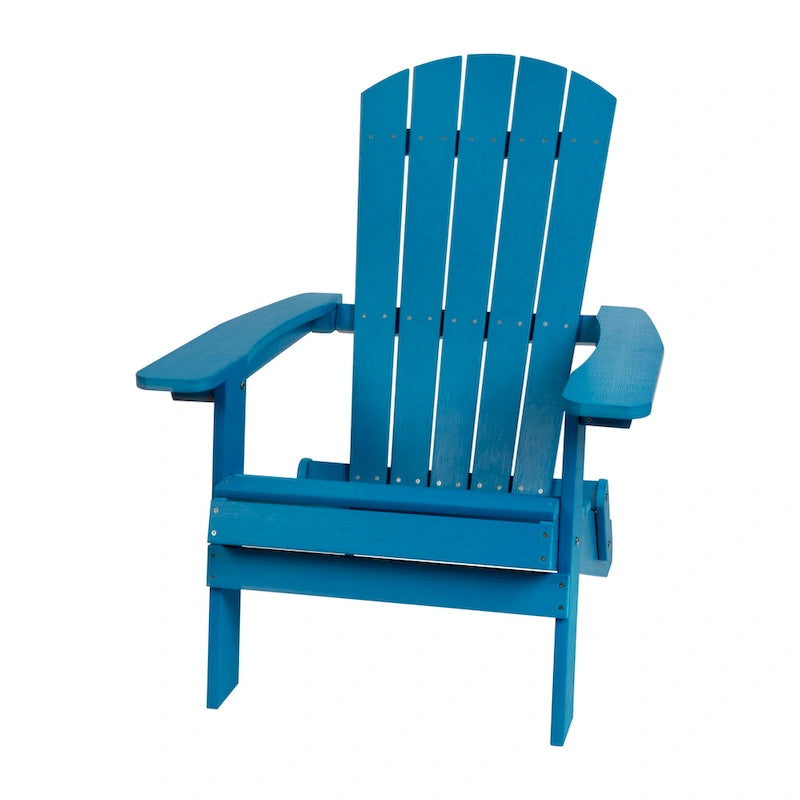 Ensemble de 2 chaises Adirondack pliantes intérieures/extérieures avec table d'appoint - 34P x 30,25L x 37H
