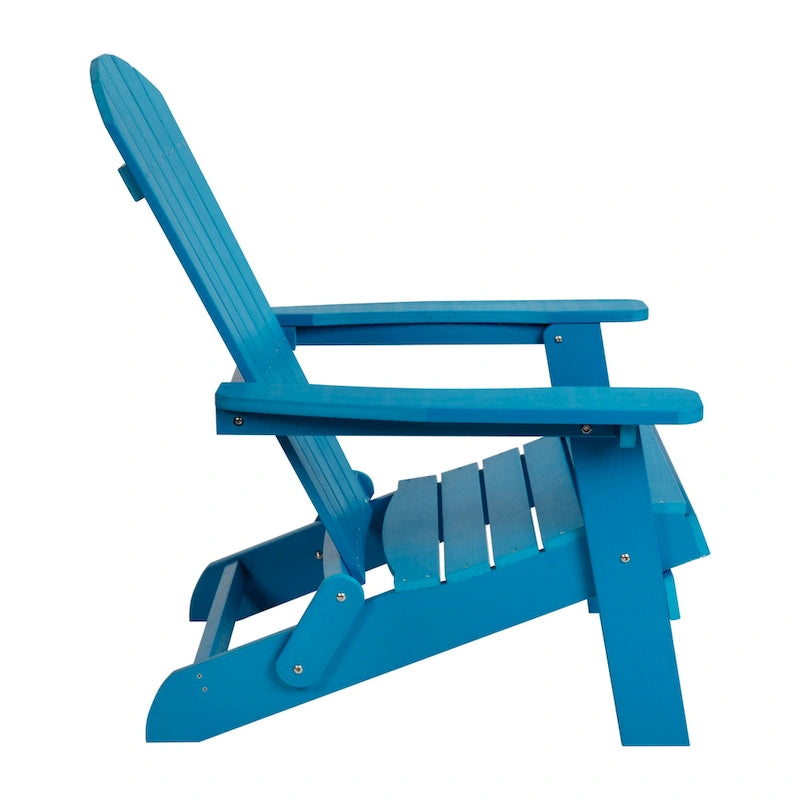 Ensemble de 2 chaises Adirondack pliantes intérieures/extérieures avec table d'appoint - 34P x 30,25L x 37H