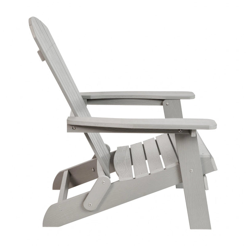 Ensemble de 2 chaises Adirondack pliantes intérieures/extérieures avec table d'appoint - 34P x 30,25L x 37H