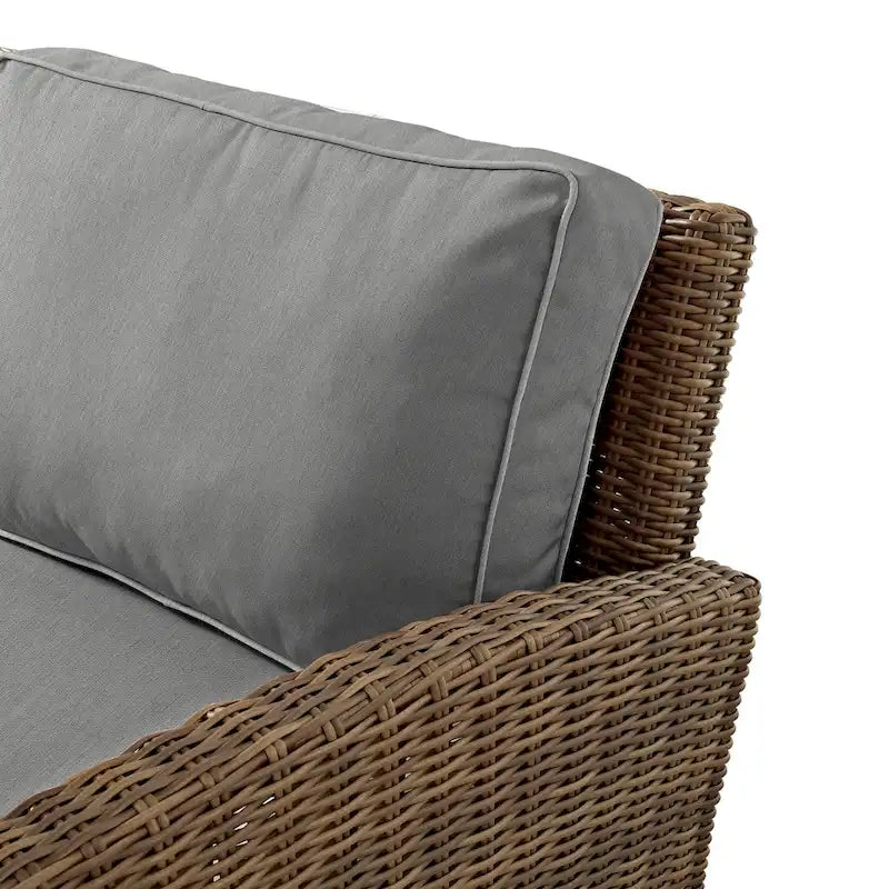 Ensemble de 5 meubles Crosley Bradenton avec fauteuil à bascule pivotant et canapé avec foyer