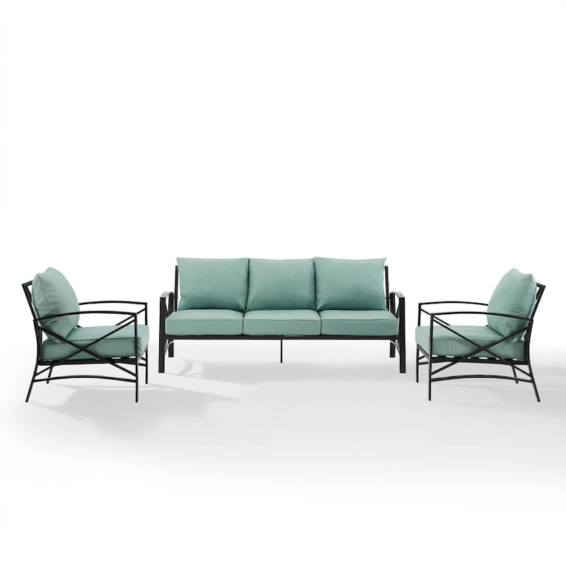 Ensemble de canapé d'extérieur 3 pièces Crosley Kaplan – 147 L x 68,5 P x 32 H