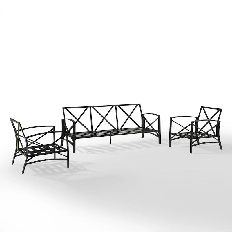 Ensemble de canapé d'extérieur 3 pièces Crosley Kaplan – 147 L x 68,5 P x 32 H
