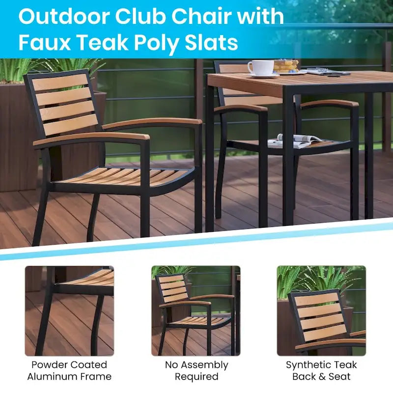 Ensemble de patio avec table de 35, 2 chaises et parasol avec base - 35.25L x 35.25P x 29.5H