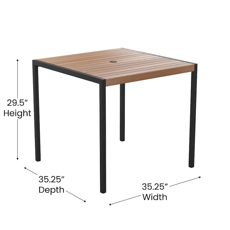 Ensemble de patio avec table de 35, 2 chaises et parasol avec base - 35.25L x 35.25P x 29.5H