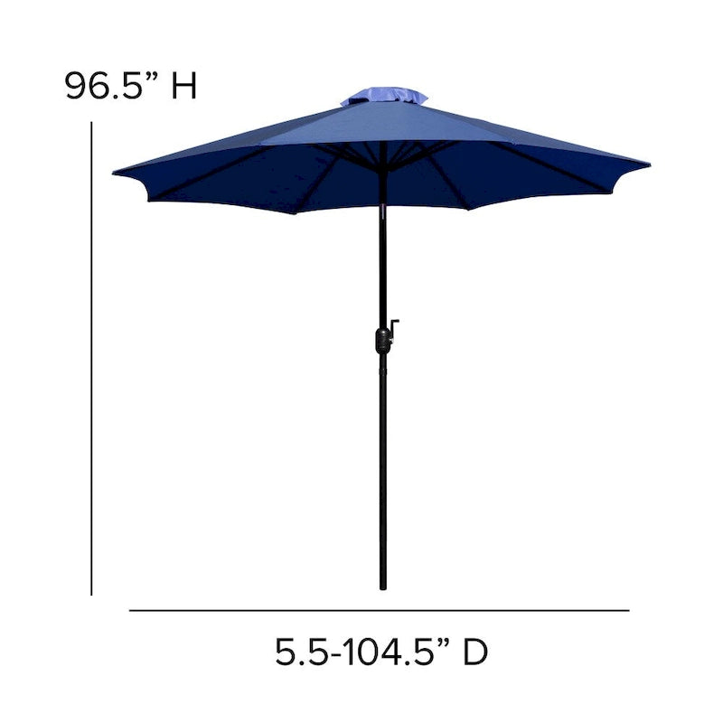 Ensemble de patio avec table de 35, 2 chaises et parasol avec base - 35.25L x 35.25P x 29.5H