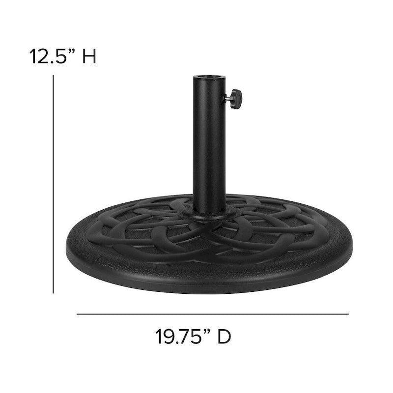 Ensemble de patio avec table de 35, 2 chaises et parasol avec base - 35.25L x 35.25P x 29.5H