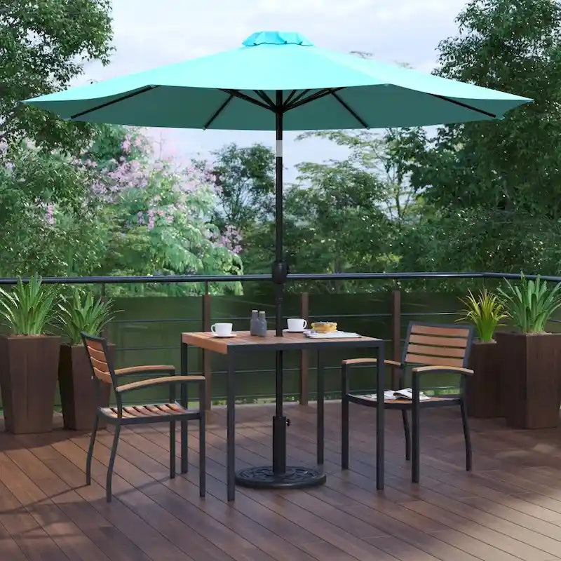 Ensemble de patio avec table de 35, 2 chaises et parasol avec base - 35.25L x 35.25P x 29.5H