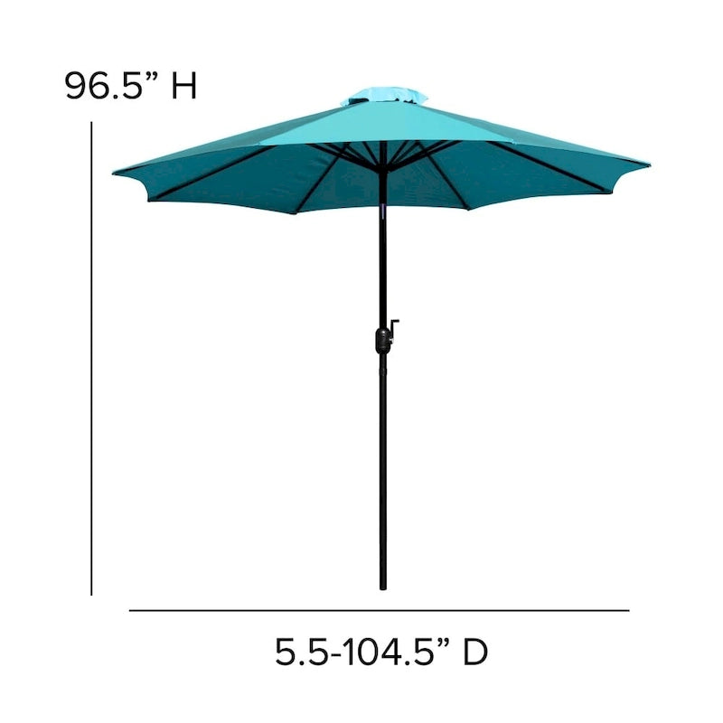 Ensemble de patio avec table de 35, 2 chaises et parasol avec base - 35.25L x 35.25P x 29.5H