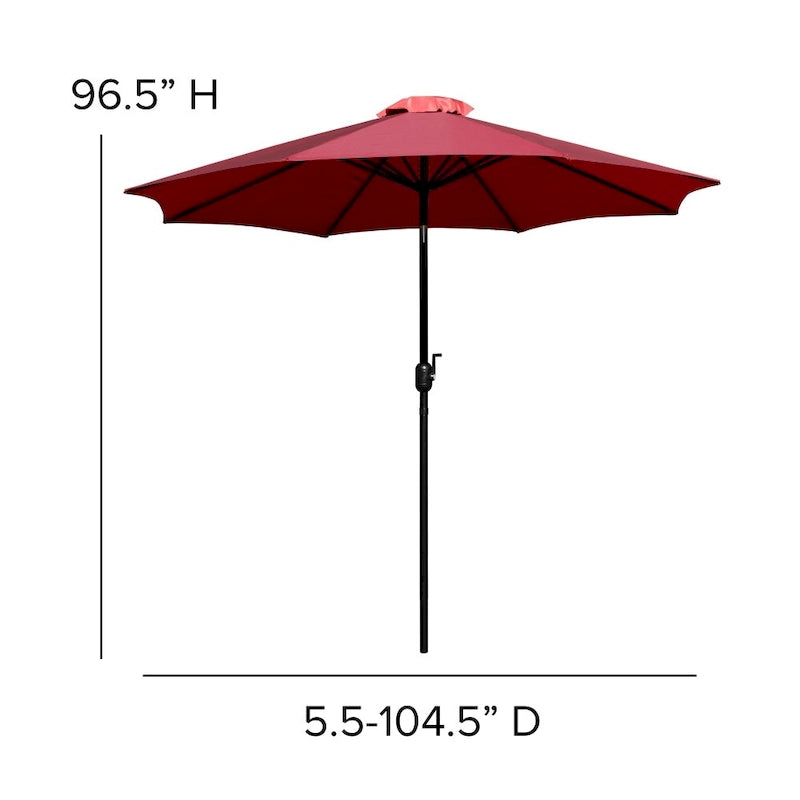 Ensemble de patio avec table de 35, 2 chaises et parasol avec base - 35.25L x 35.25P x 29.5H
