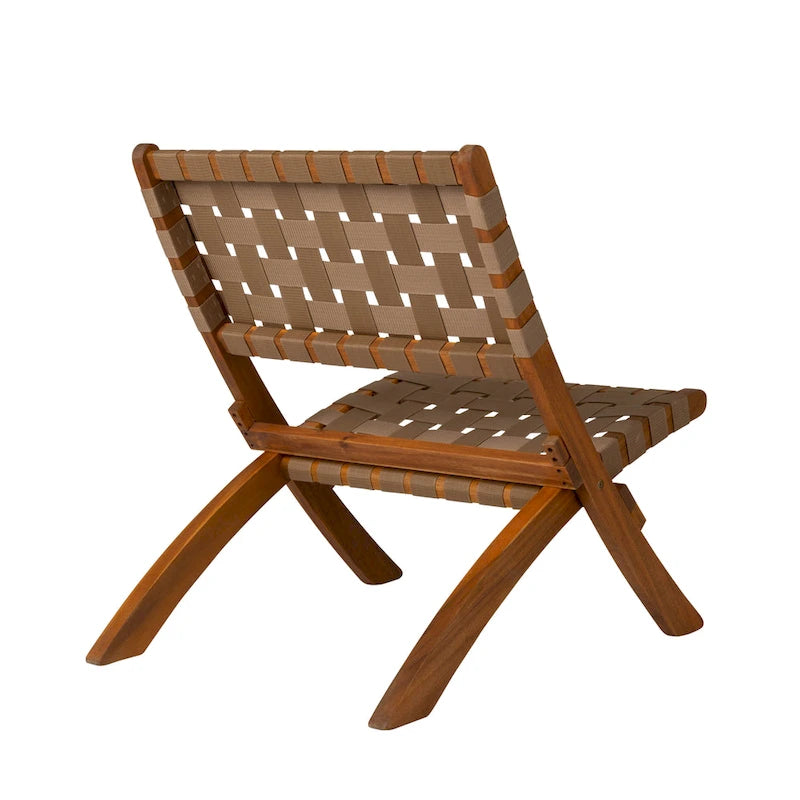 Chaise pliante d'intérieur/extérieur Sava en sangle marron