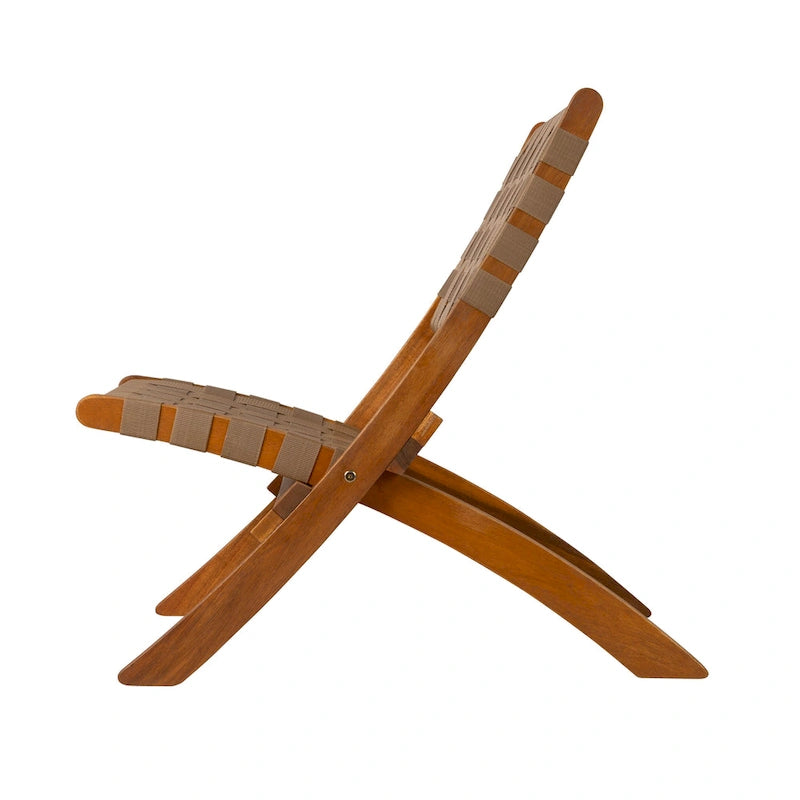 Chaise pliante d'intérieur/extérieur Sava en sangle marron