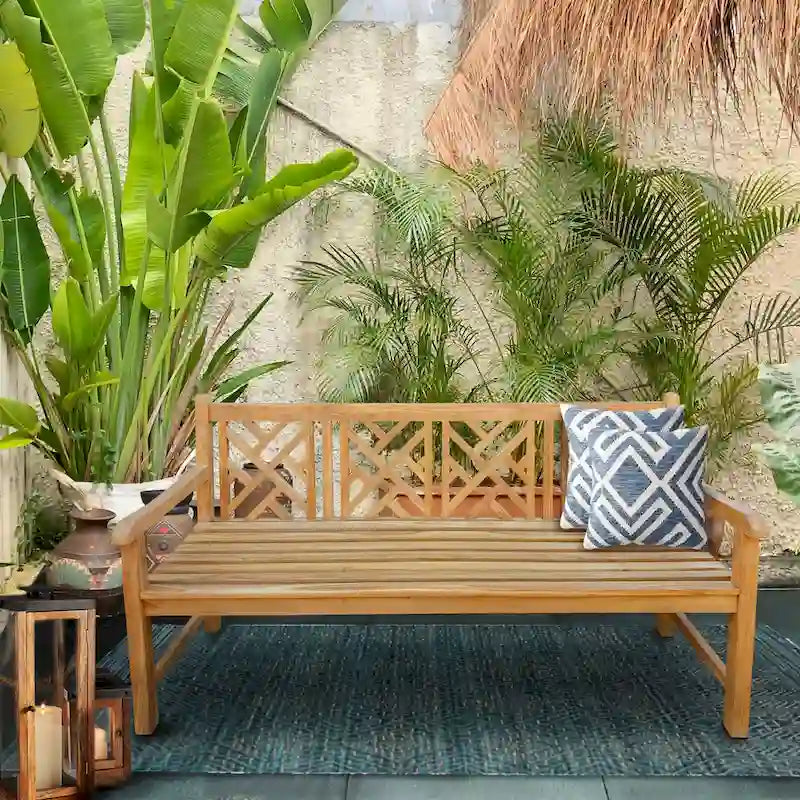 Banc de patio extérieur en teck de 6 pieds Seven Seas Teak Saint Thomas