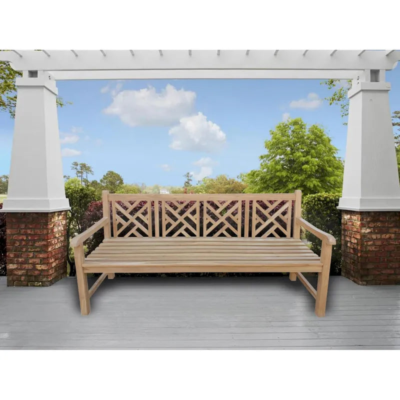 Banc de patio extérieur en teck de 6 pieds Seven Seas Teak Saint Thomas