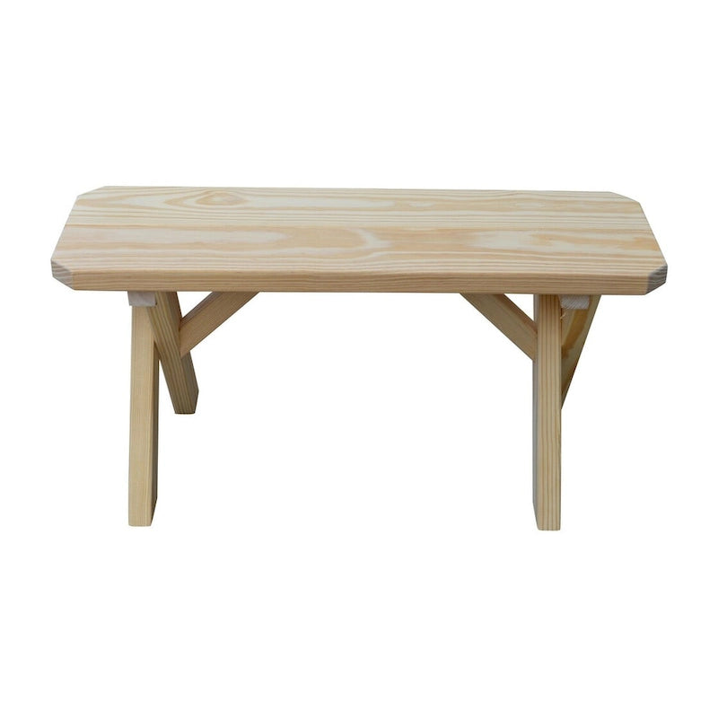 Banc à pieds croisés en pin de 90 cm