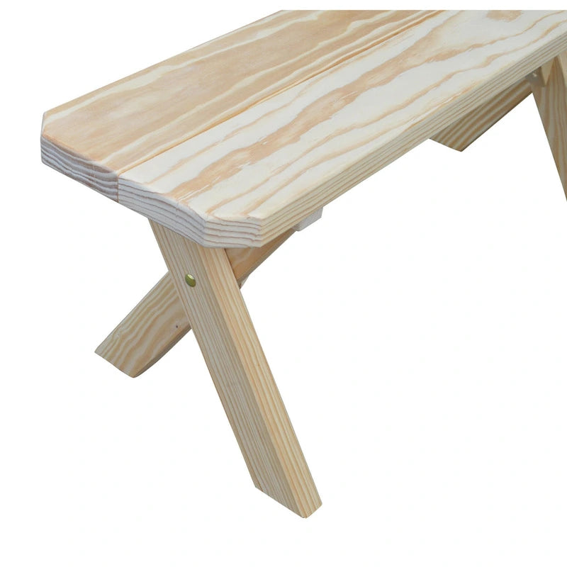 Banc à pieds croisés en pin de 90 cm