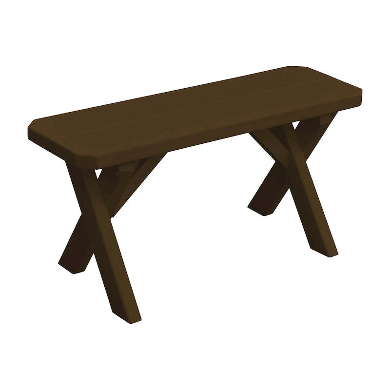 Banc à pieds croisés en pin de 90 cm