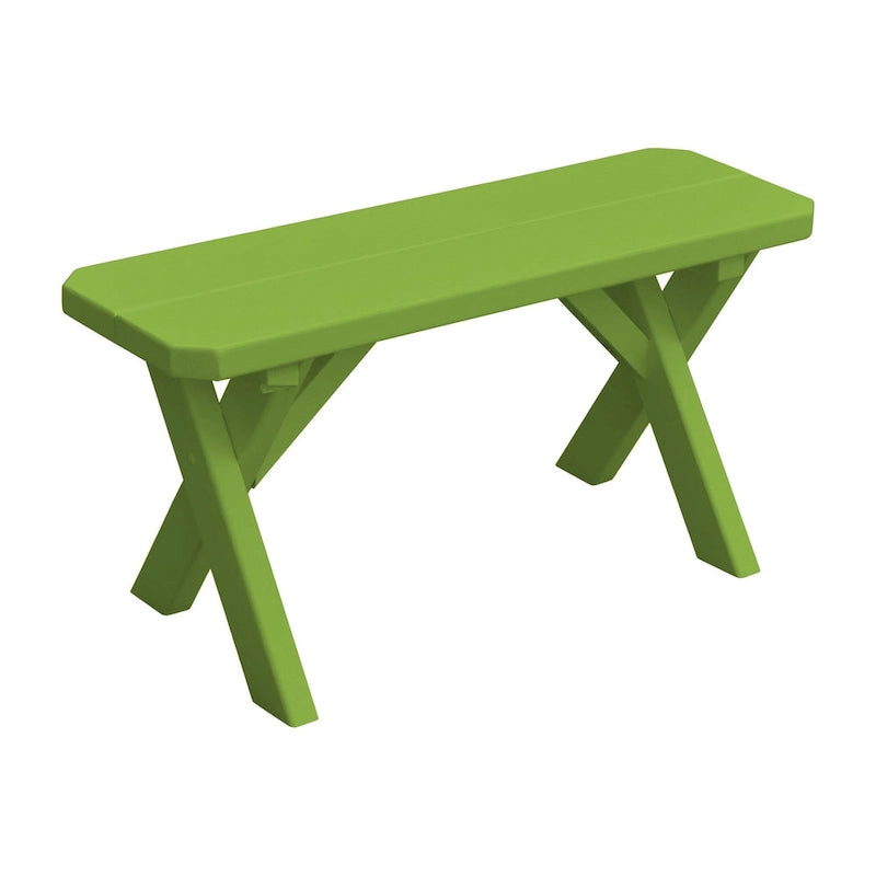 Banc à pieds croisés en pin de 90 cm