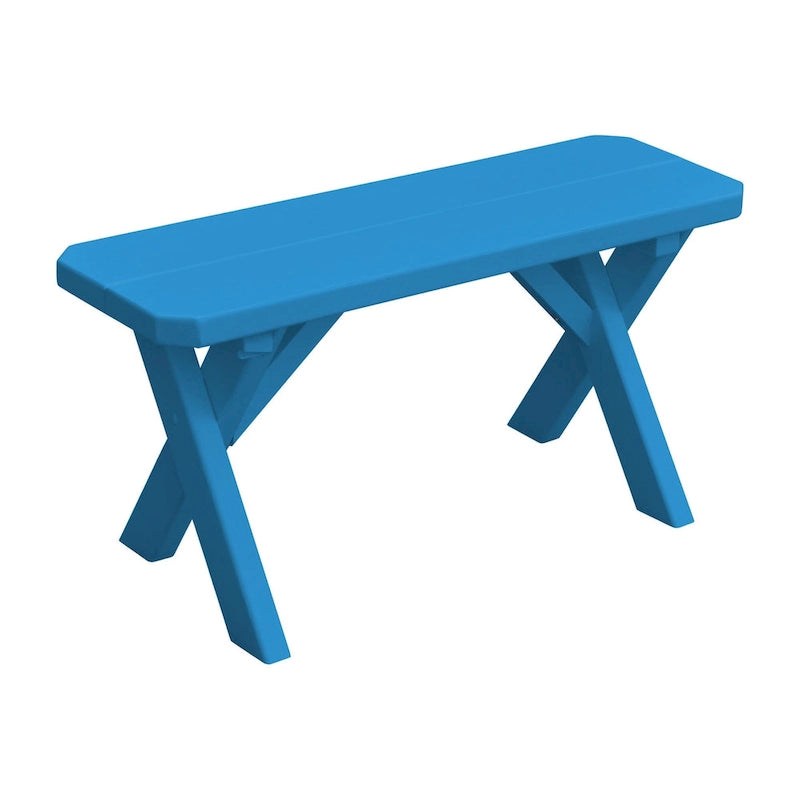 Banc à pieds croisés en pin de 90 cm