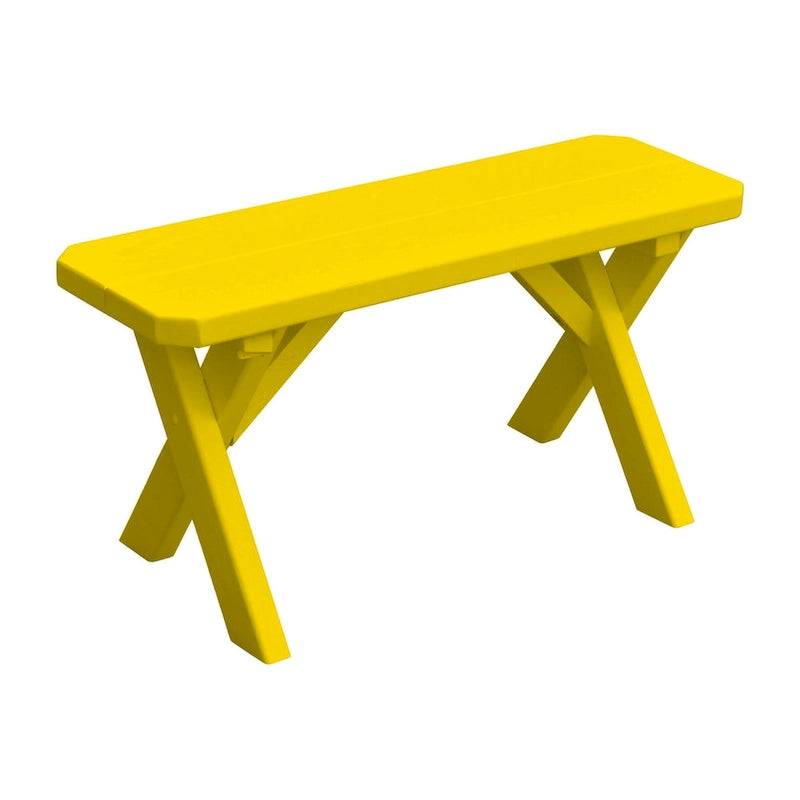 Banc à pieds croisés en pin de 90 cm