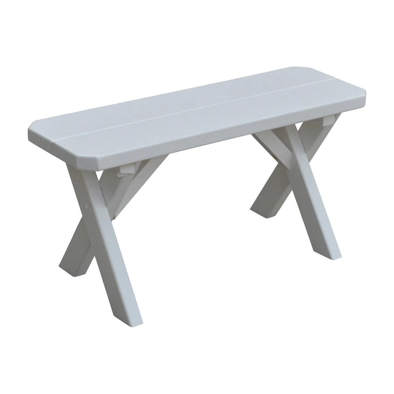Banc à pieds croisés en pin de 90 cm