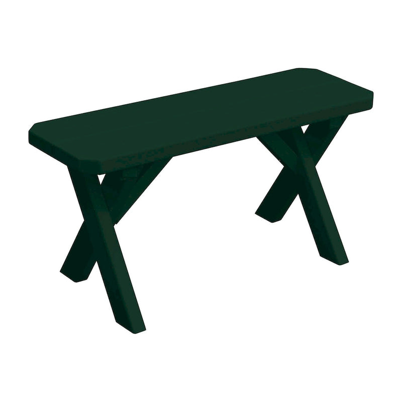 Banc à pieds croisés en pin de 90 cm