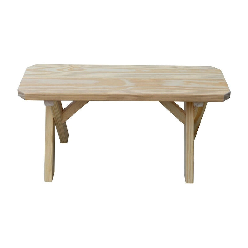 Banc à pieds croisés en pin de 90 cm