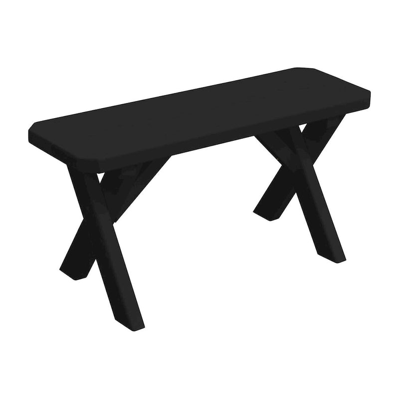 Banc à pieds croisés en pin de 90 cm