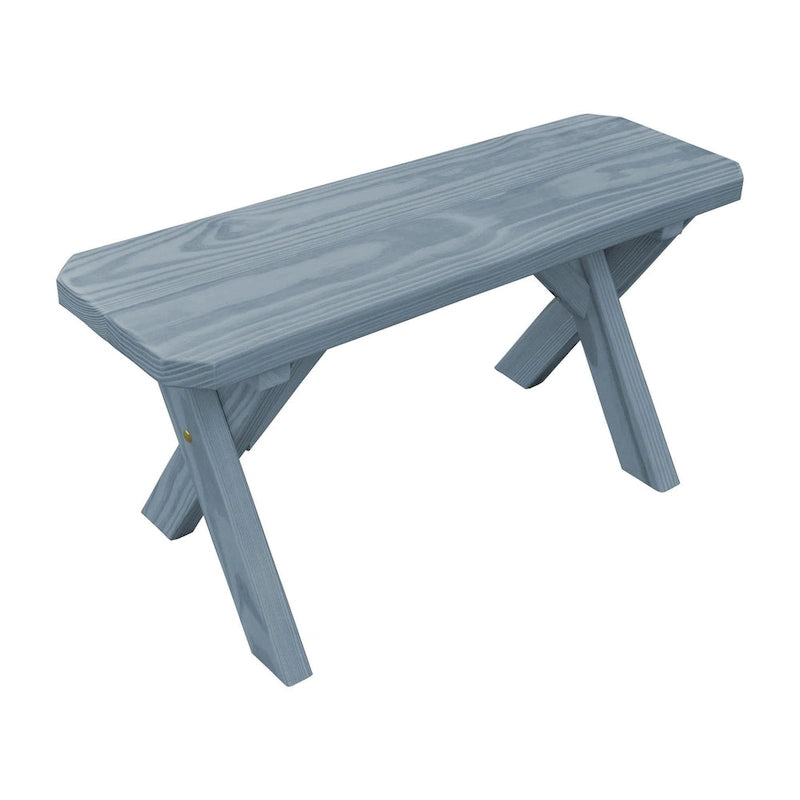 Banc à pieds croisés en pin de 90 cm