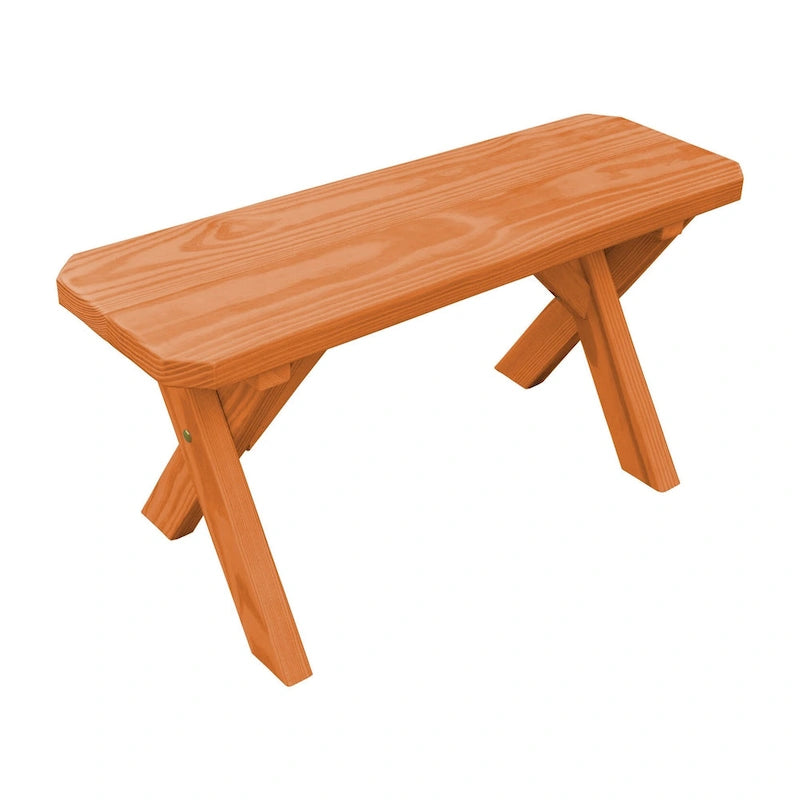 Banc à pieds croisés en pin de 90 cm