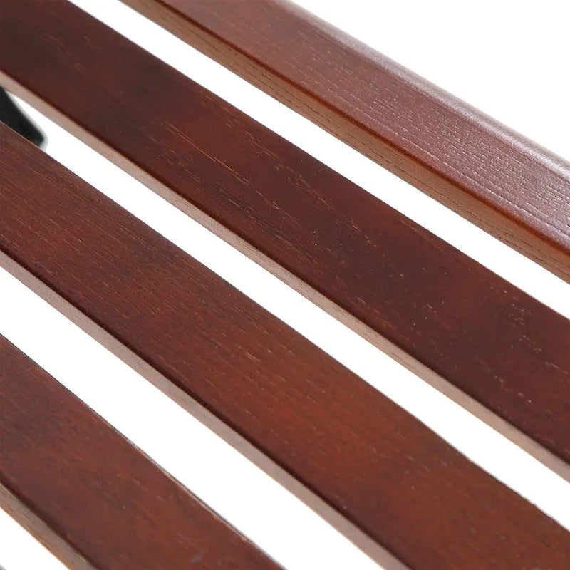 Banc de jardin extérieur pour enfants MAISON ARTS, banc en métal de 83,8 cm avec assise en bois et dossier à motifs floraux
