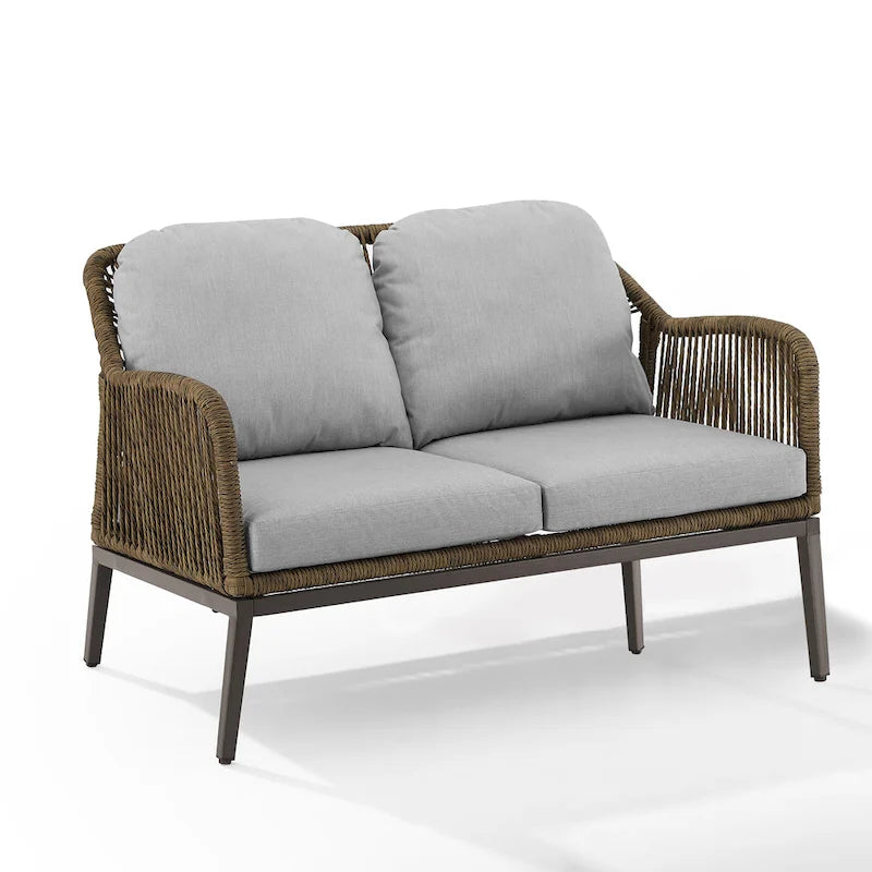 Haven Ensemble de conversation 2 pièces en osier d'extérieur – 75P x 48L x 29,75H