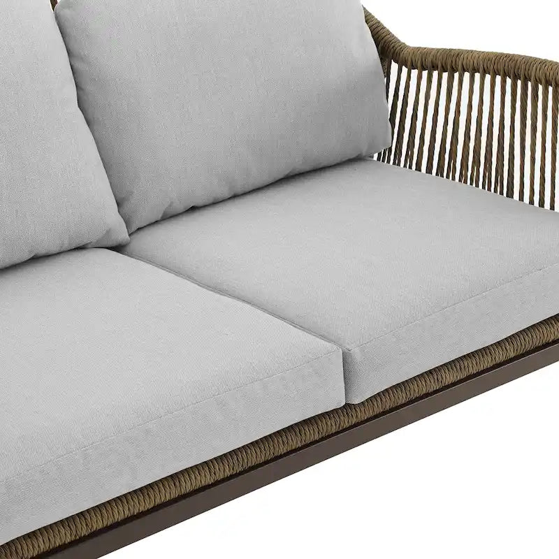 Haven Ensemble de conversation 2 pièces en osier d'extérieur – 75P x 48L x 29,75H