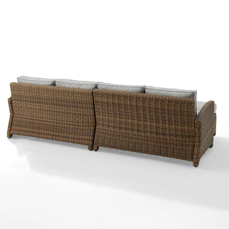 Crosley Bradenton Ensemble de salon de jardin 4 pièces en osier - 70.5p x 105.5l x 32.5h