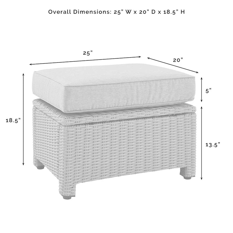 Crosley Bradenton Ensemble de salon de jardin 4 pièces en osier - 70.5p x 105.5l x 32.5h