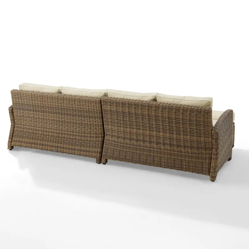 Crosley Bradenton Ensemble de salon de jardin 4 pièces en osier - 70.5p x 105.5l x 32.5h