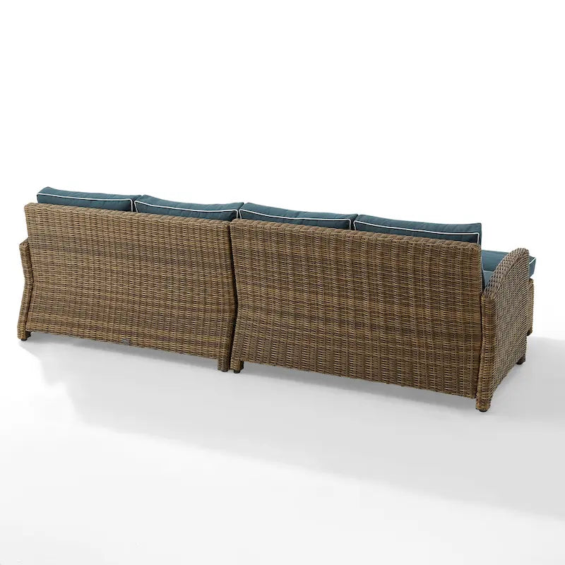 Crosley Bradenton Ensemble de salon de jardin 4 pièces en osier - 70.5p x 105.5l x 32.5h