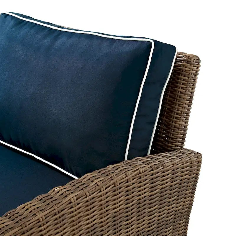 Crosley Bradenton Ensemble de salon de jardin 4 pièces en osier - 70.5p x 105.5l x 32.5h