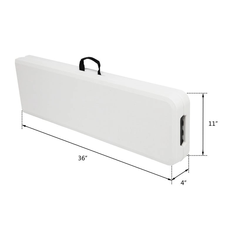 Banc portable d'extérieur en plastique de 1,8 m, idéal pour les fêtes et les pique-niques