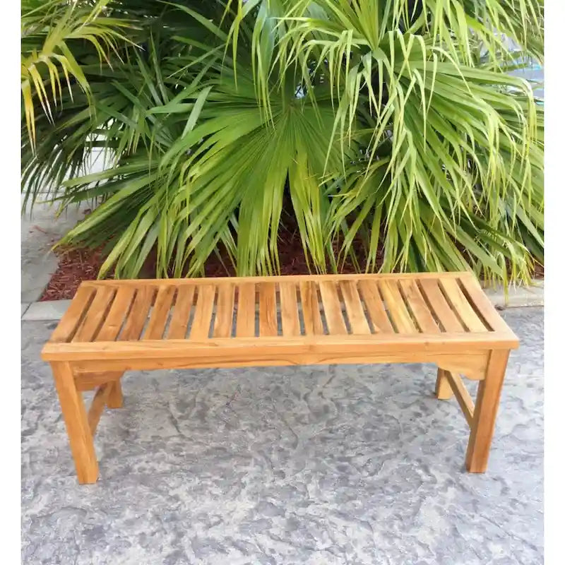 Banc sans dossier en teck pour l'extérieur Seven Seas Teak Ocean City, 1,2 m