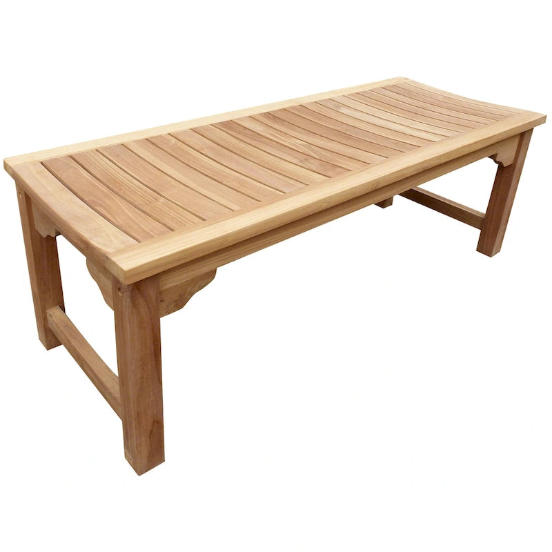 Banc sans dossier en teck pour l'extérieur Seven Seas Teak Ocean City, 1,2 m