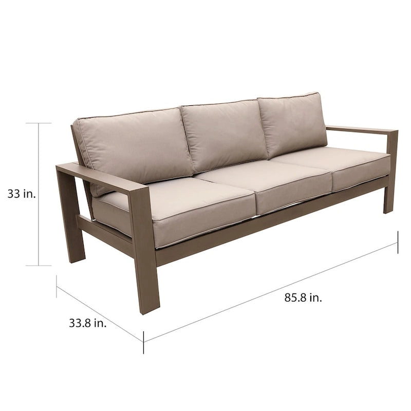 Ensemble de 6 pièces de patio Katalla en aluminium avec table basse par Havenside Home