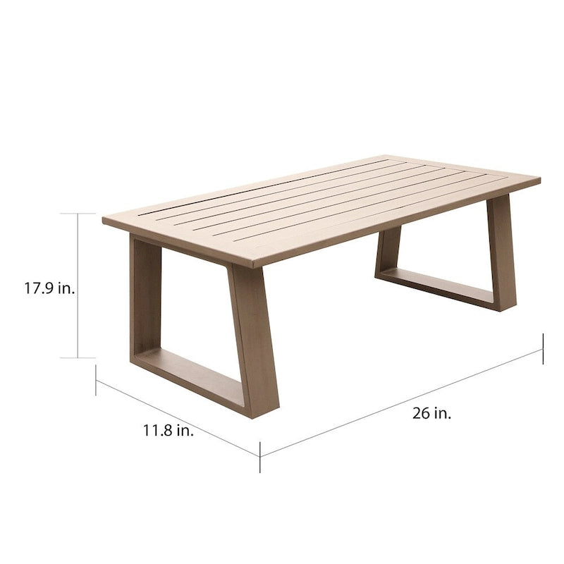 Ensemble de 6 pièces de patio Katalla en aluminium avec table basse par Havenside Home