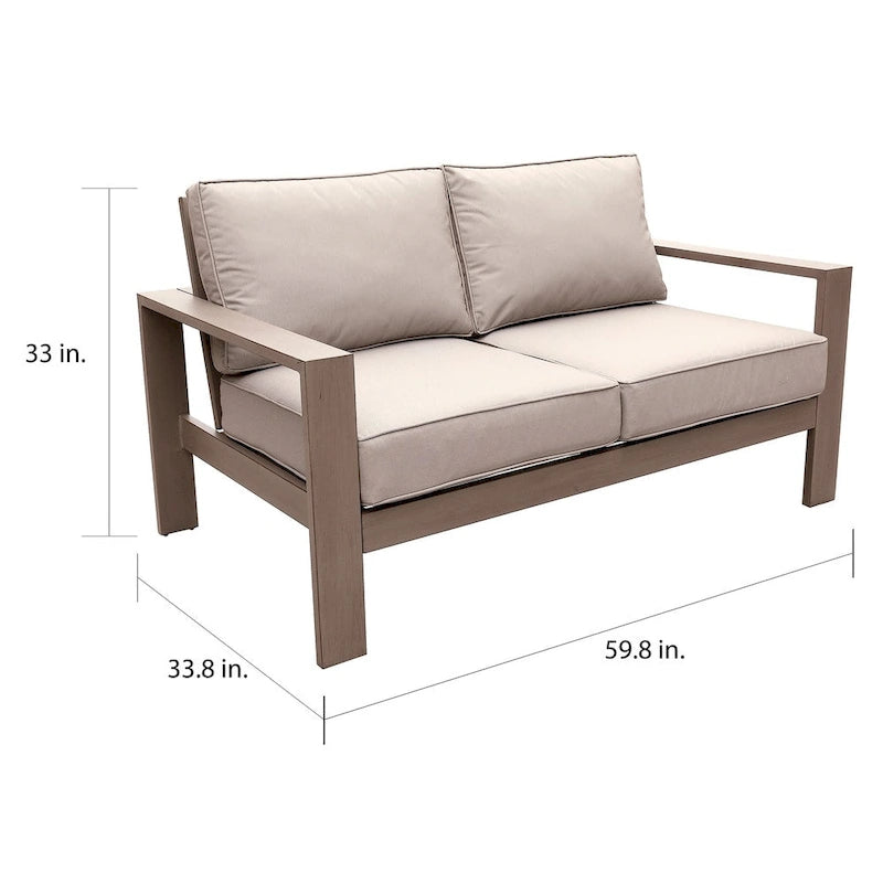 Ensemble de 6 pièces de patio Katalla en aluminium avec table basse par Havenside Home