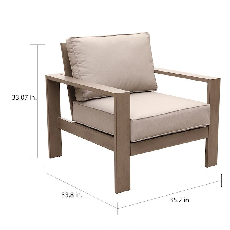 Ensemble de 6 pièces de patio Katalla en aluminium avec table basse par Havenside Home